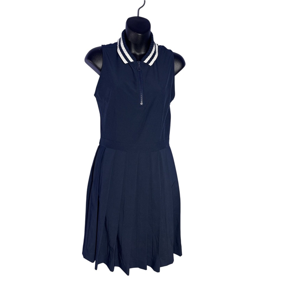 Tory sport women's xs performance pleat collar golf dress navy athletic